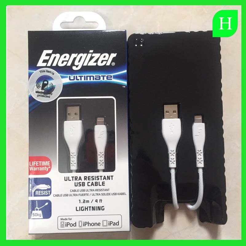 Cáp Sạc Iphone Energizer Siêu Bền Dài 1.2M ( Usb-A To Lightning)