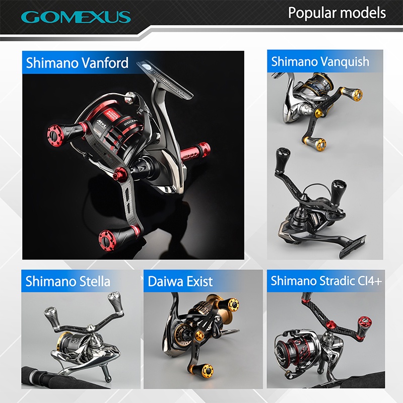 Tay cầm Gomexus chất liệu sợi carbon kép cho máy câu cá Shimano Vanford DAIWA Emeraldas AJING CDH