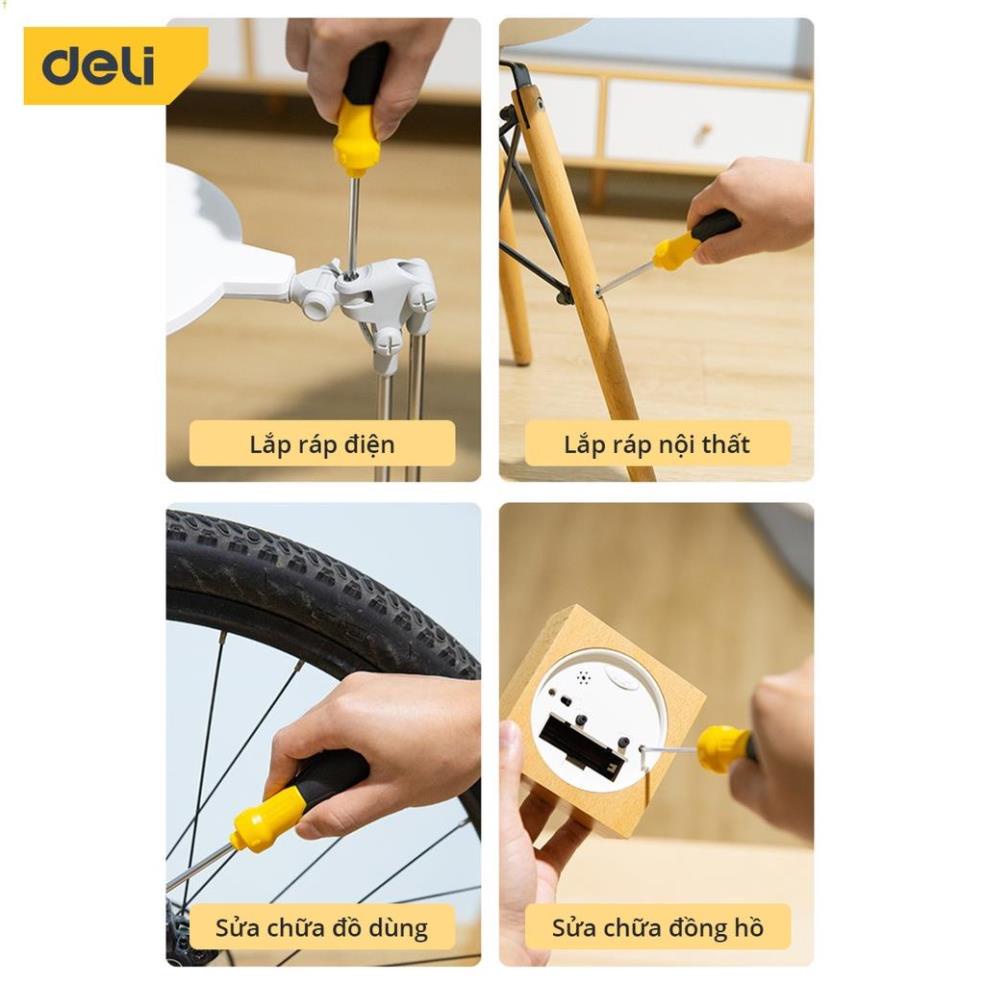 [LIFEDL157] Bộ Tua Vít Deli 9 Chi Tiết Đa Năng, Nhỏ Gọn, Tiện Dụng - Vặn Ốc Vít, Sửa Chữa Đồ Dùng Gia Đình - DL636009 .
