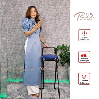 Áo Dài Cách Tân Đính Hoa Thủ Công Siêu Xinh , Chất Lụa Tafta Ý , Thiết Kế Mới Nhất 2022 , Mặc Lên Tôn Dáng TT-02