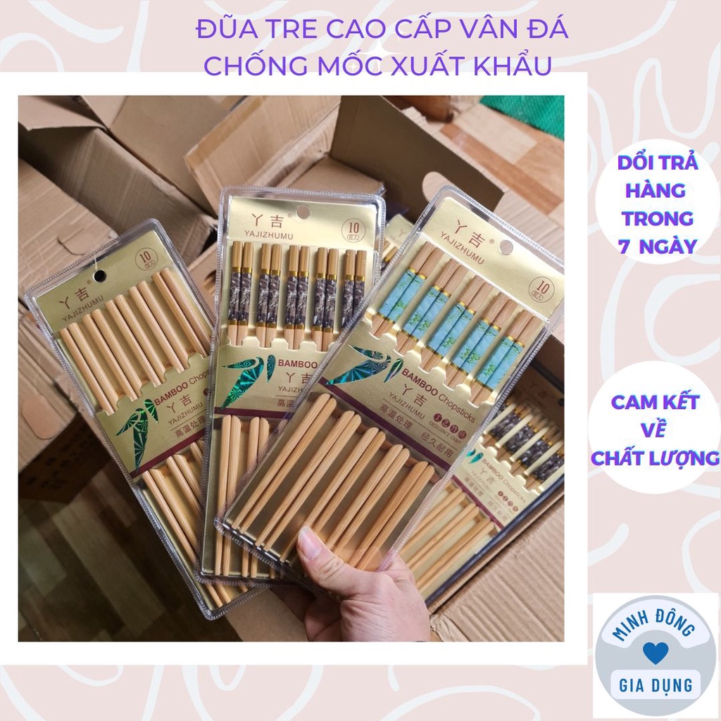 Đũa tre cao cấp trang trí vân đá tự nhiên xuất khẩu, Đũa gỗ ăn cơm kháng khuẩn