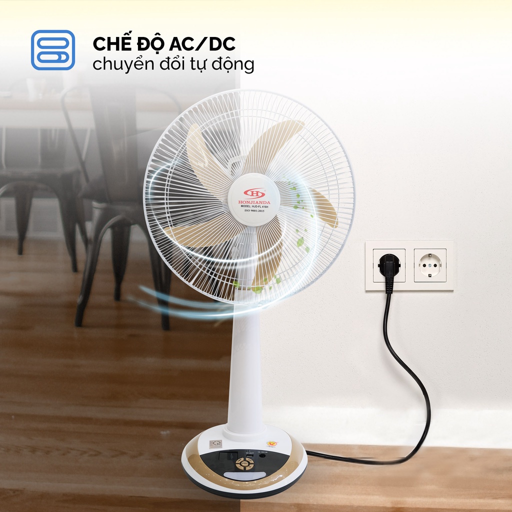 Quạt sạc tích điện để bàn AC&DC 16 inch Honjianda FL416