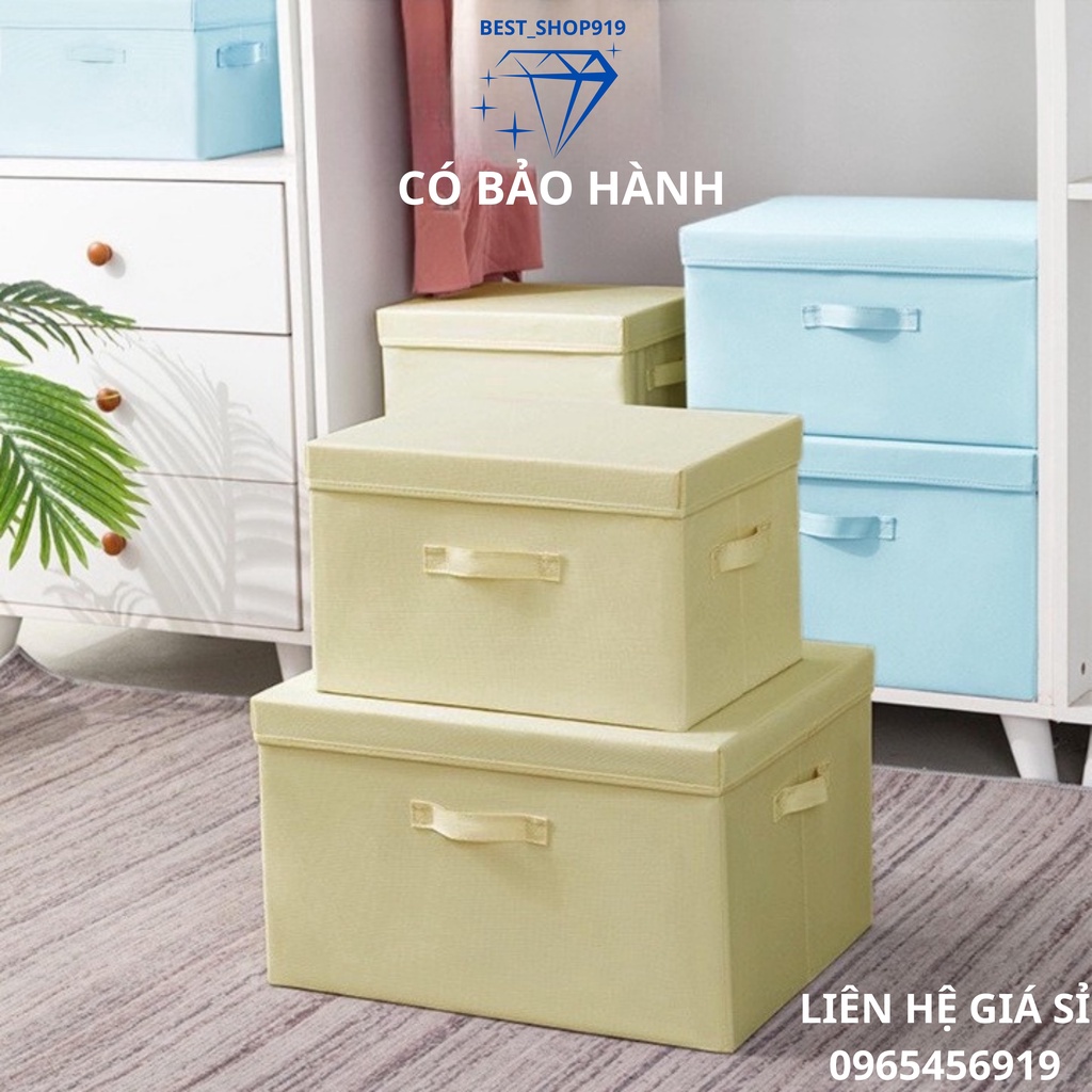 Thùng Đựng Quần Áo Đồ Lót Nam Nữ Đồ Chơi Trẻ Em Gấp Gọn Cao Cấp Có Nắp Đậy Và Quai Xách Tiện Dụng Có Thể Xếp Chồng SET 3