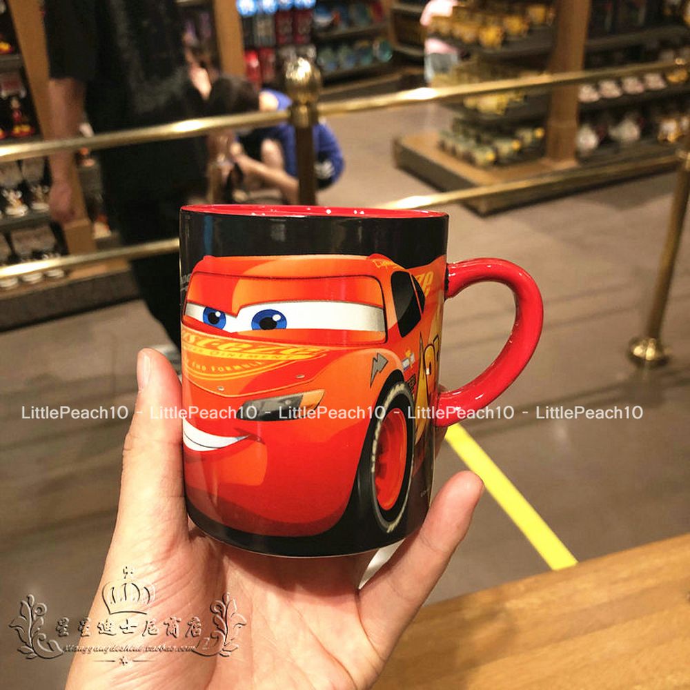 Ly sứ cốc sứ Disney cao cấp chính hãng có quai cầm tay hình Car Olaf Ariel cho nam và nữ 320ml