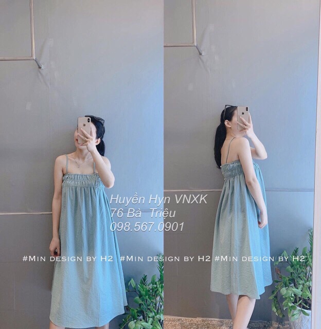 [damxuong]VÁY 2 dây maxi chun ngực chất đũi xước mặc đi biển xinh | BigBuy360 - bigbuy360.vn