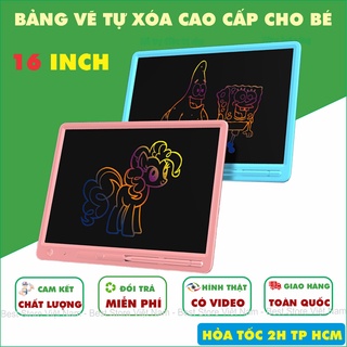 Bảng viết thông minh LCD tự xóa cho bé tập vẽ, viết sáng tạo, loại to 16in hàng cao cấp