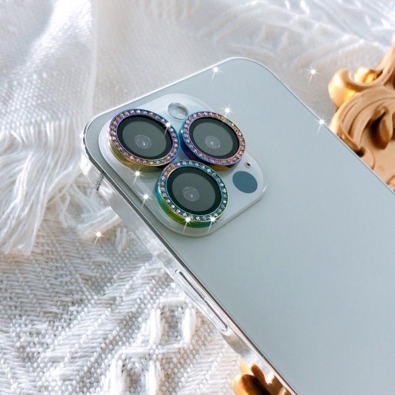 Dán bảo vệ từng mắt Camera 6 MÀU CẦU VỒNG, TITAN GỢN SÓNG cho iPhone 11 / 12 / 13 / MINI / PRO / MAX