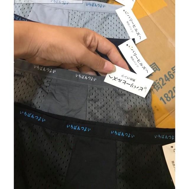 Sét 5 Quần Lót Đùi m.u.ji Thông Hơi + Size XL XXL 3XL