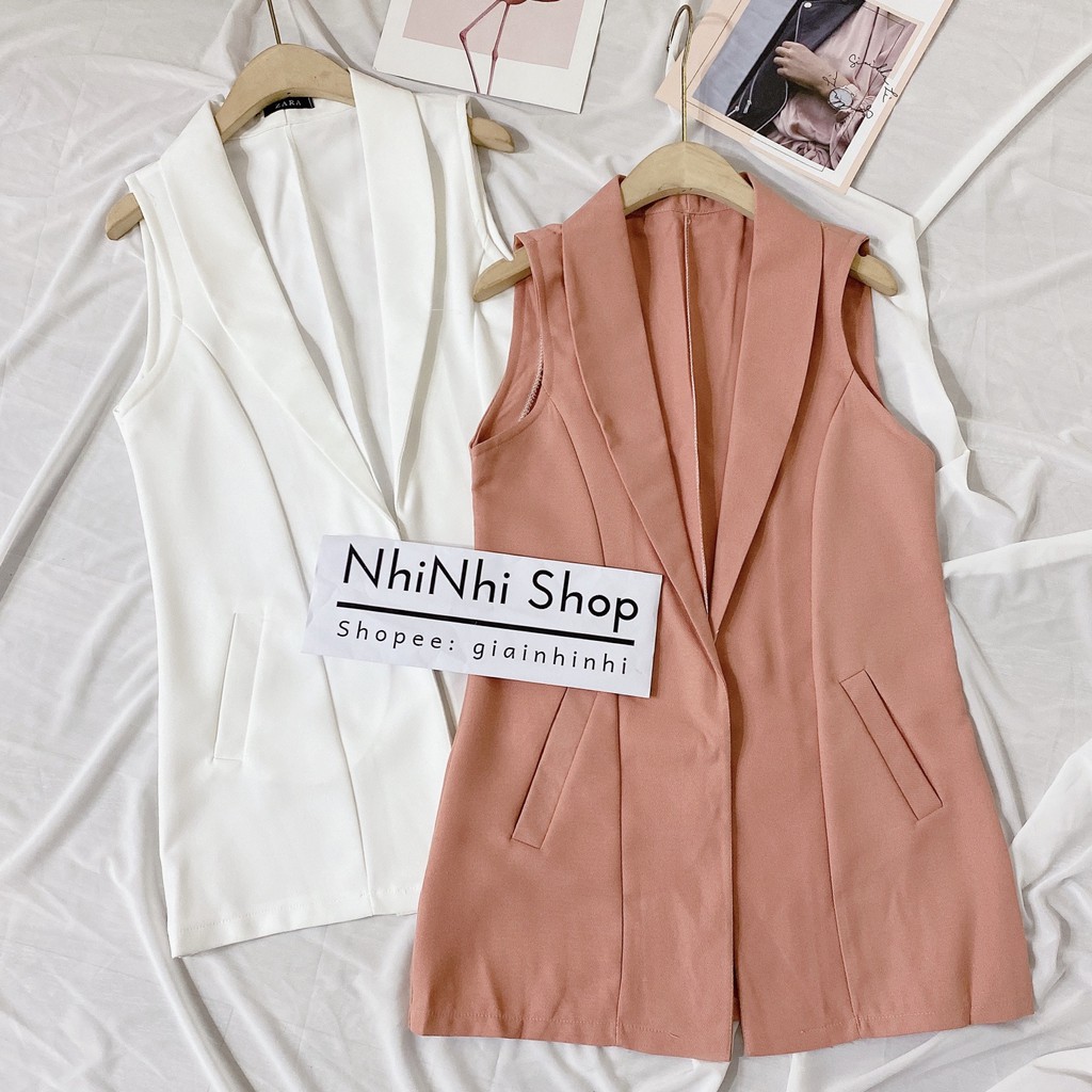 [Mã 88FASHIONSALE1 giảm 10K đơn 99K] Áo khoác gile siêu đẹp, Áo khoác sát nách dáng dài 73cm GL8015 - NhiNhi Shop | BigBuy360 - bigbuy360.vn