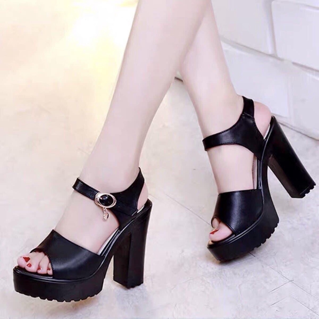 Giày sandal quai bản cao 10p