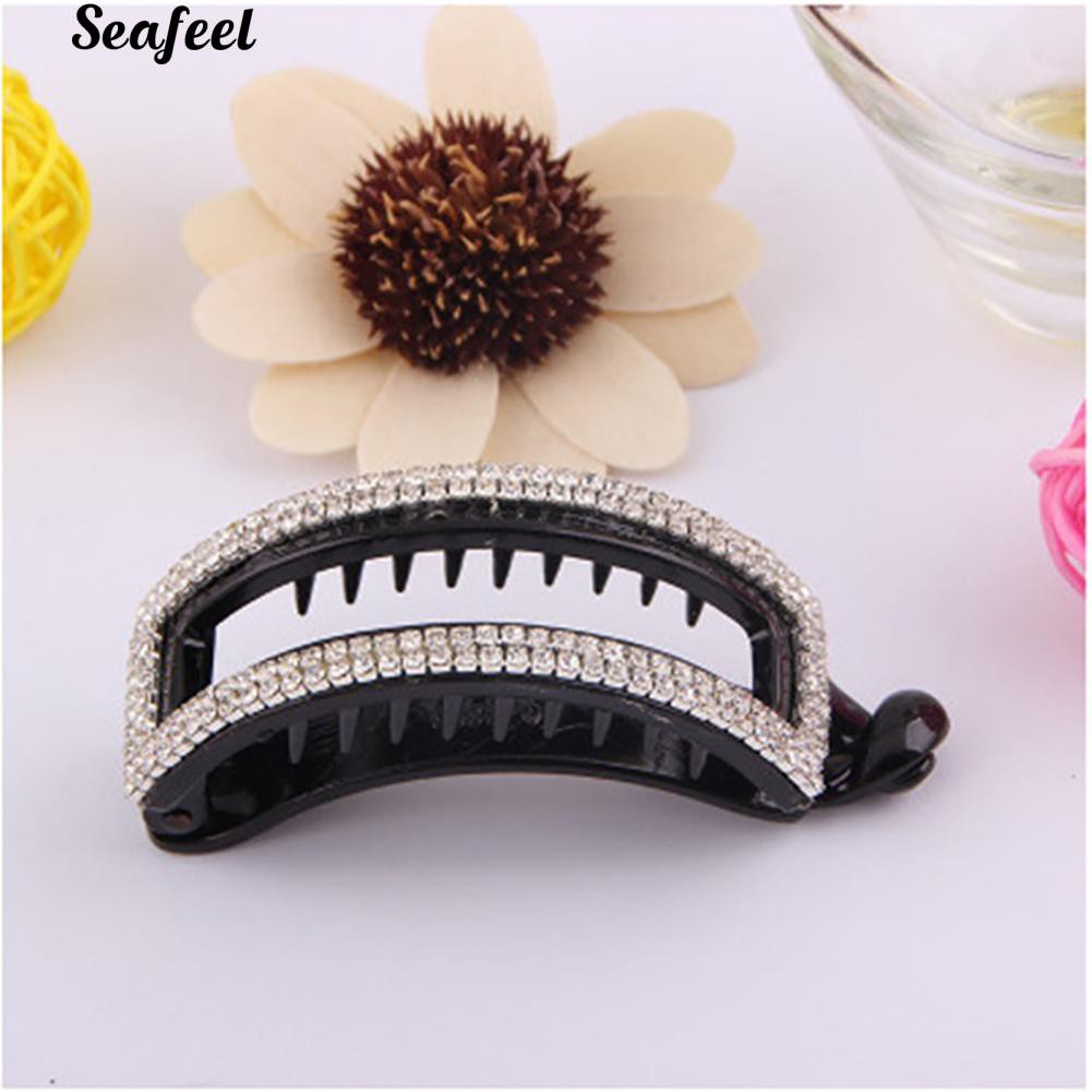 Kẹp tóc trang trí kiểu rỗng đính kim cương giả cho nữ