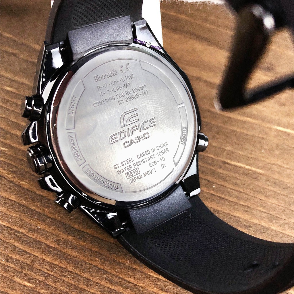 Đồng hồ nam Casio Edifice wr100m dây cao su ECB-10PB-1ADF
