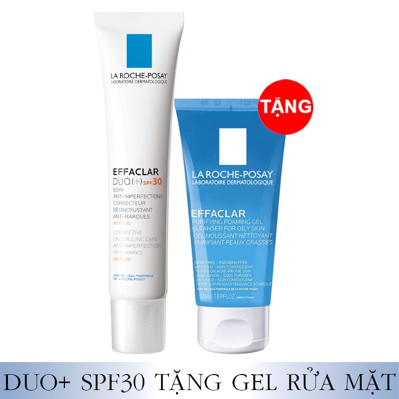 Kem giảm mụn La Roche Posay Effaclar Duo kèm sữa rửa mặt