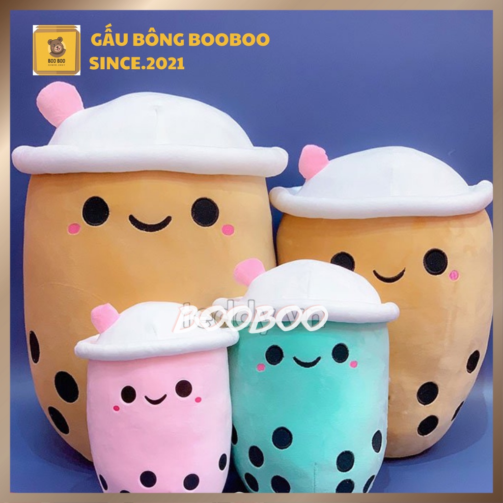 Gối Ôm Gấu Bông Bình Trà Sữa Siêu Kute Chất Liệu Nhung Cao Cấp Gấu bông booboo