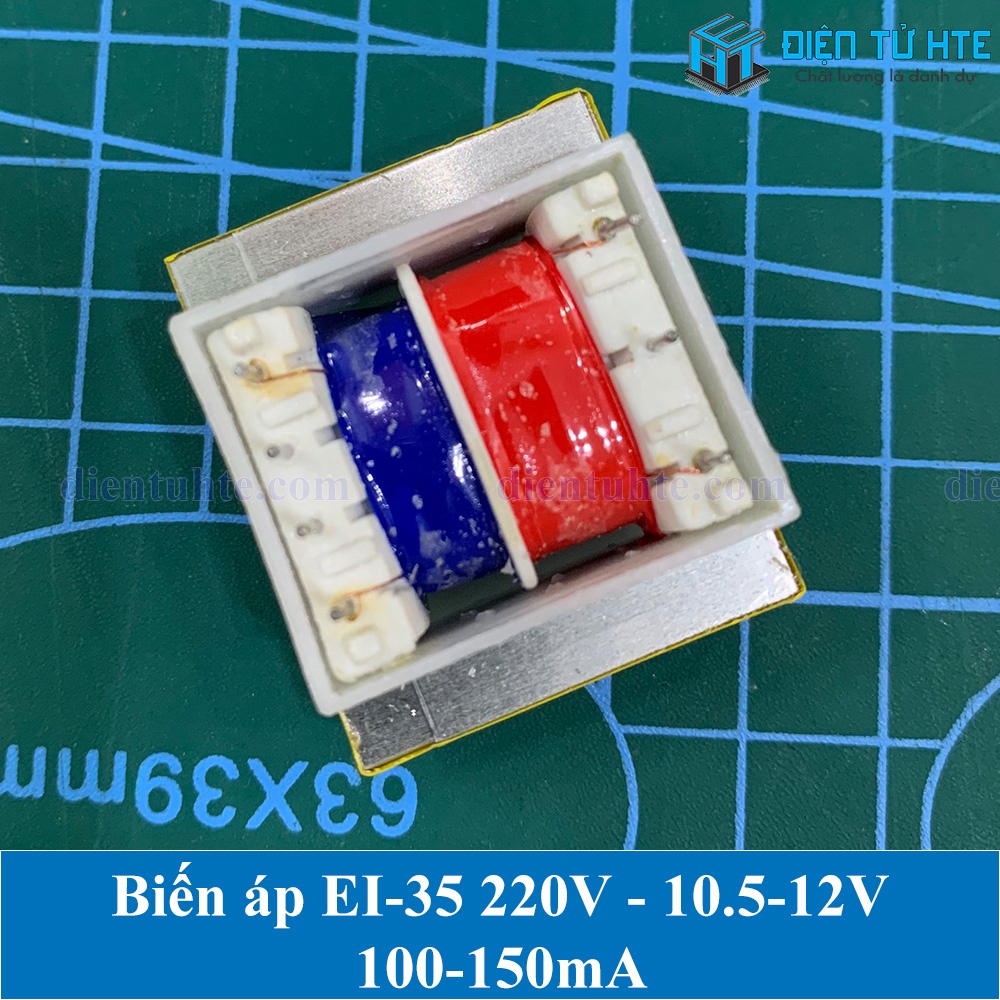 Biến áp nguồn 220V sang 10.5V 12V EI-35 100-150mA hàn mạch