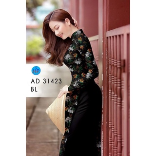 Vải áo dài nền đen