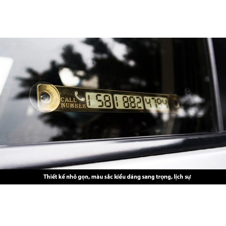 Bảng  ghi số điện thoại ô tô xe hơi khi dừng đỗ xe ánh kim sang trọng:   SKU:130-1