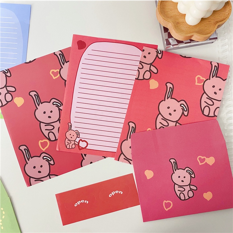 Bộ sản phẩm làm thiệp với miếng dán trang trí cho bìa thư họa tiết dễ thương bắt mắt