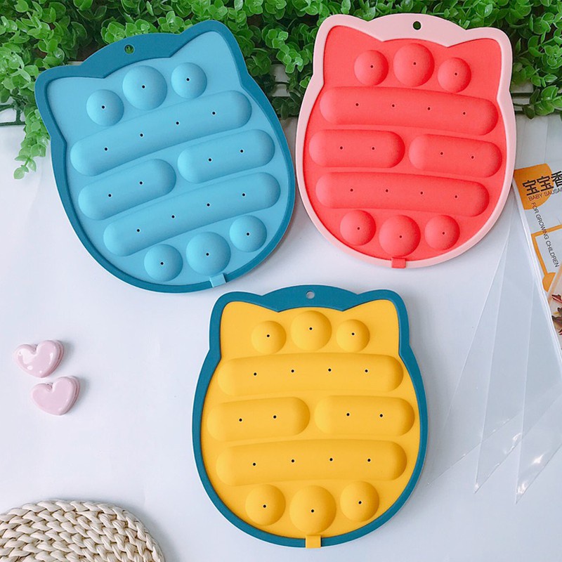 Khuôn xúc xích silicon chịu nhiệt làm xúc xích, lạp xưởng cho bé ăn dặm