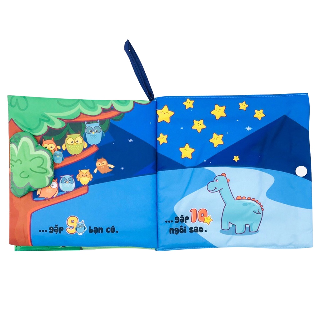 Sách vải Lalala baby đa tương tác Hành trình của Dino, kích thước 18x18cm, 12 trang