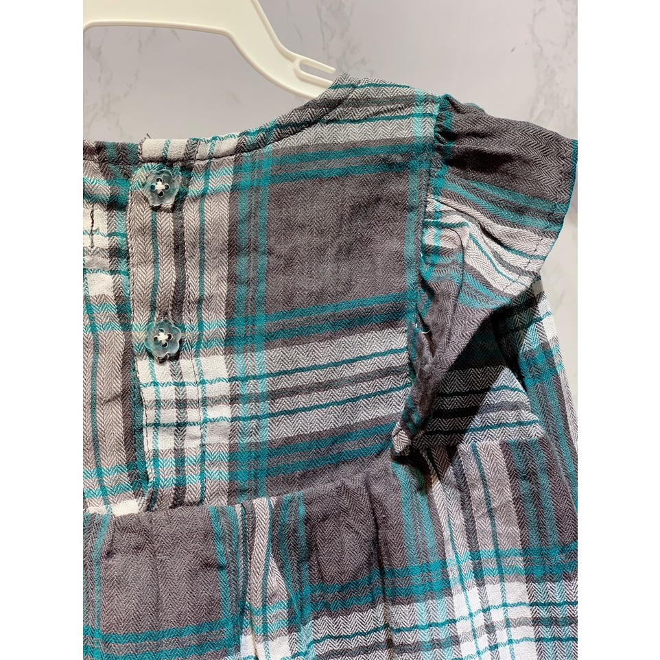 Váy đầm tay dài cho bé Lennco hoạ tiết kẻ caro siêu xinh