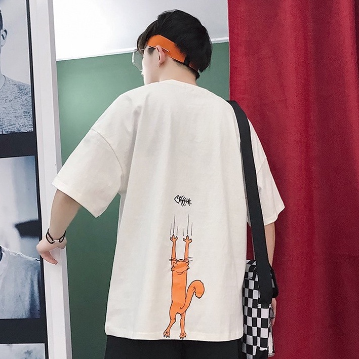 Áo thun tay lỡ form rộng - phông nam nữ cotton oversize - T shirt mèo cào - 2N Unisex