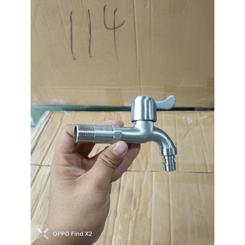 Vòi hồ vòi nước Thân Dài tay đúc 100% inox 304