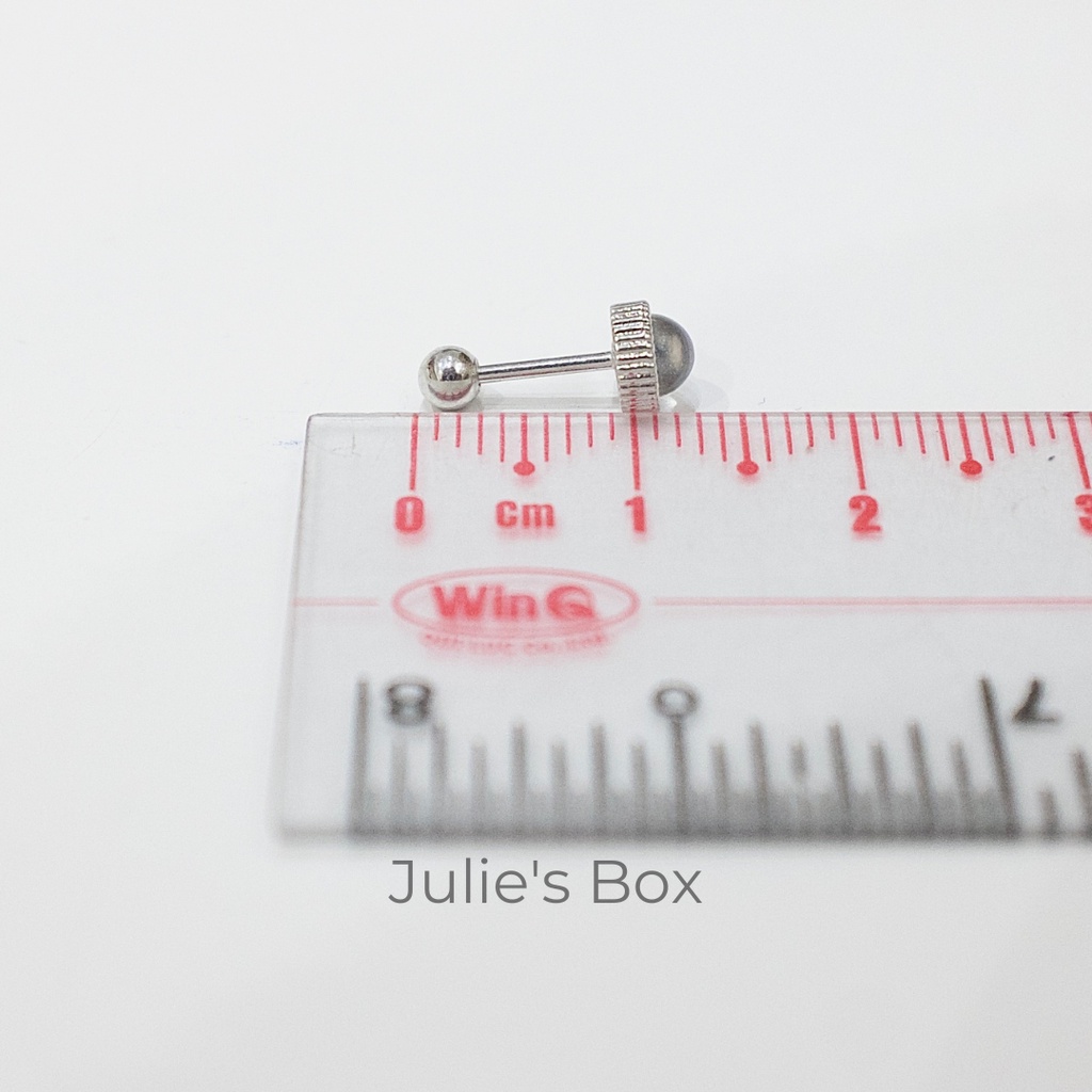 [1 CHIẾC] Khuyên Tai Đá AB Ánh Tím Tròn Màu Bạc Unisex Titanium Không Gỉ Không Ngứa Không Đen julies box 66