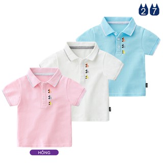 Áo Polo bé trai Katoofely áo thun cho bé họa tiết ô tô chất cotton hàng xuất Âu Mỹ