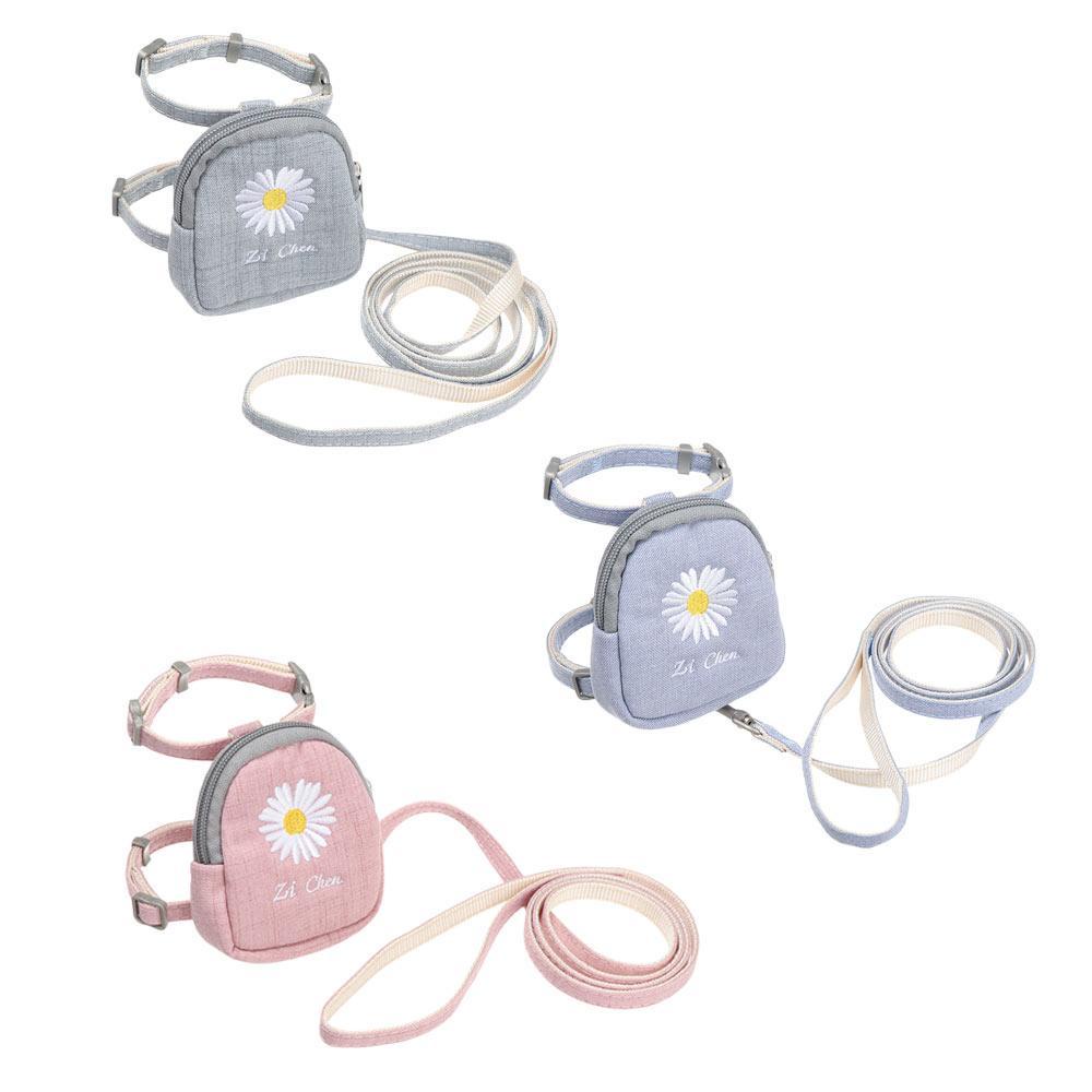 Dây Đai Dắt Mèo Đi Dạo Thêu Hoa Cúc LAYOR1