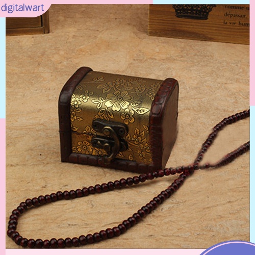 Hộp đựng trang sức bằng gỗ họa tiết hoa phong cách vintage sang trọng