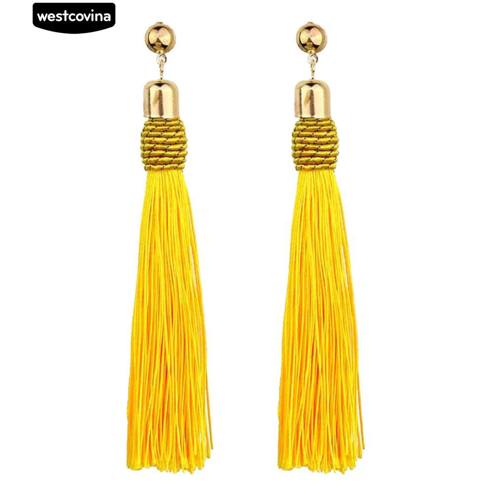 Đôi bông tai phối tua rua màu thời trang cho nữ