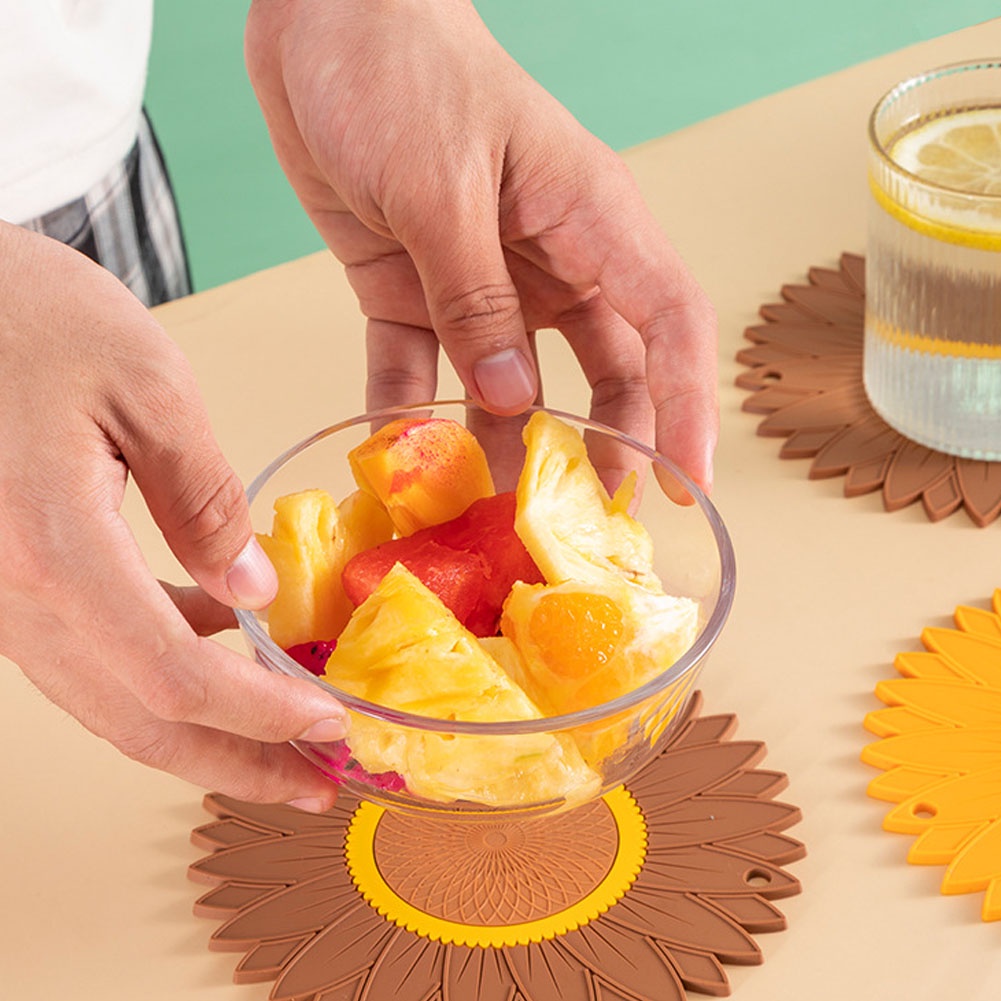 Miếng Lót Bàn Ăn Hình Hoa Hướng Dương Chống Trơn Trượt