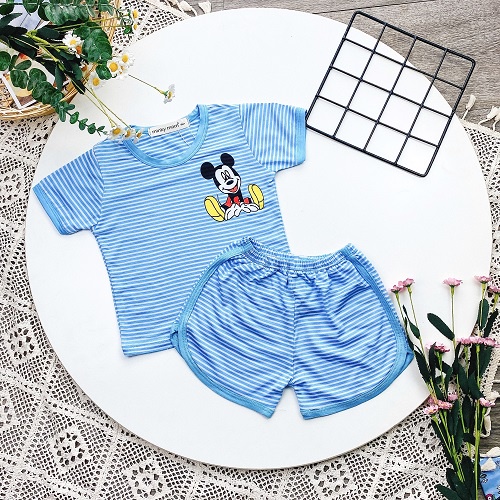 [BÉ 8-30KG] Bộ cộc minkymom bé trai bé gái in mickey vải thun lạnh shop unibaby CSMC