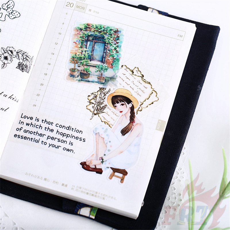 ❀ Forest Girl Diary Manual Stickers ❀ 15Pcs/set DIY Fashion Album Scrapbooks Decor Stickers