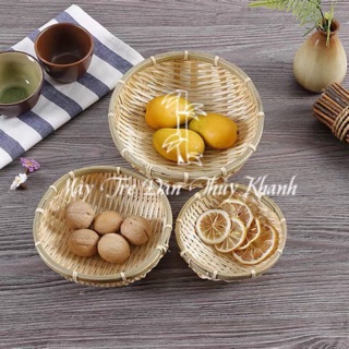 Rá tre rổ tre tí trang trí rổ rá đựng hạt hướng dương
