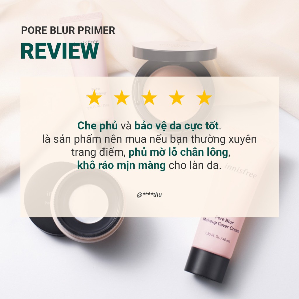 [Mã COSIF03 giảm 10% đơn 400K] Kem lót che phủ lỗ chân lông innisfree Pore Blur Primer 25ml