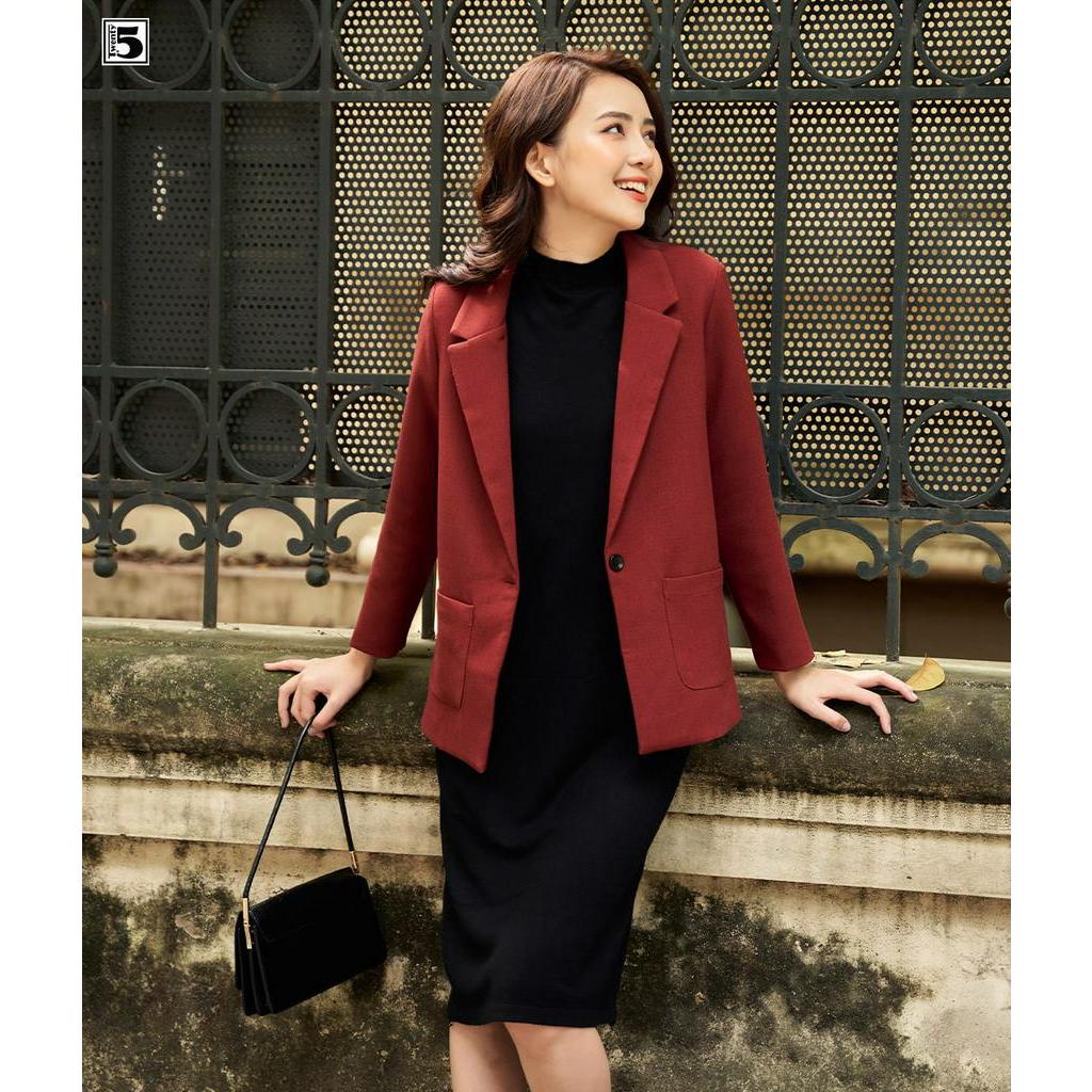 Áo vest nữ một cúc túi ốp Twentyfive NV19