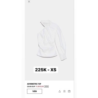 thanh lý áo asymmetric top Zara trắng mặc 1 lần size XS