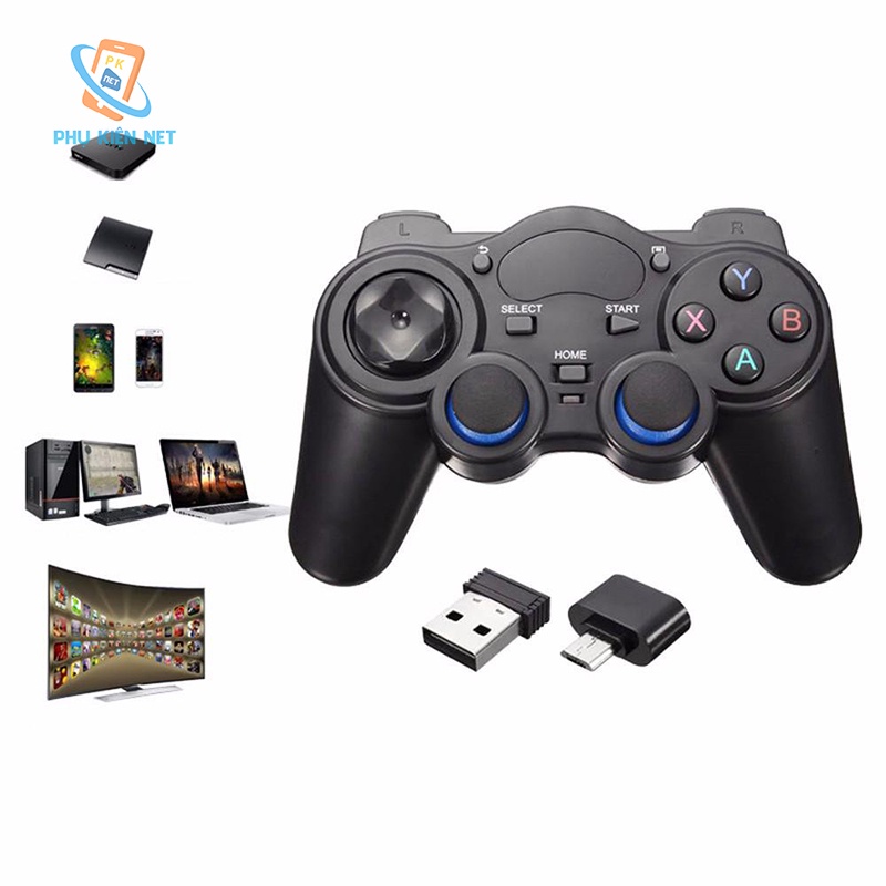 Tay cầm không dây chơi game PC Laptop Điện Thoại TV Android TV Box Bluetooth 2.4G Full skill Fo4, Pes