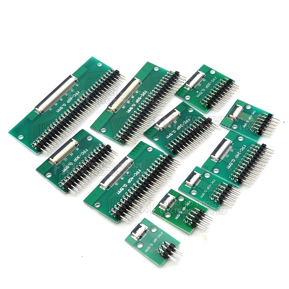 Kim Nối Chuyển Đổi FFC 0.5mm 1.0mm Sang 2.54mm 6 8 10 12 20 24 26 30 34 40 50 60 80 Pin