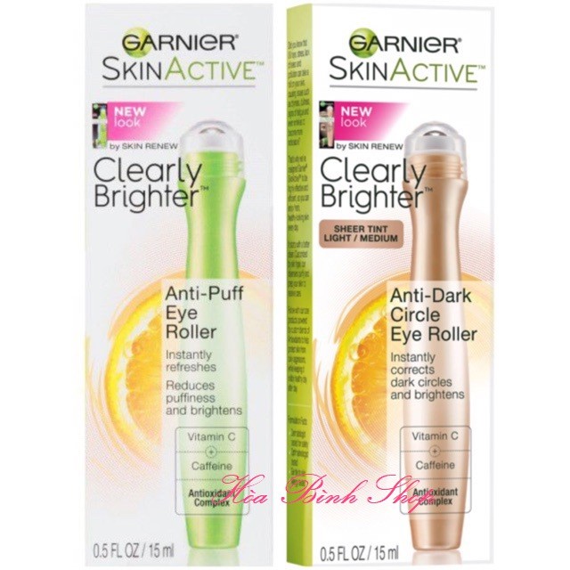 (Hàng Mỹ) Lăn dưỡng mắt mờ thâm Garnier Anti-Dark Circle Eye Roller / Anti-Puff Eye Roller (15ml) | BigBuy360 - bigbuy360.vn