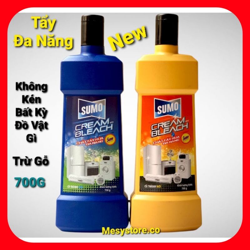 Nước Tẩy Đa Năng Sumo Mới Đa Năng 700G Kem Tẩy Cream Whith Bleach Không Kén Đồ Vật Trừ Gỗ