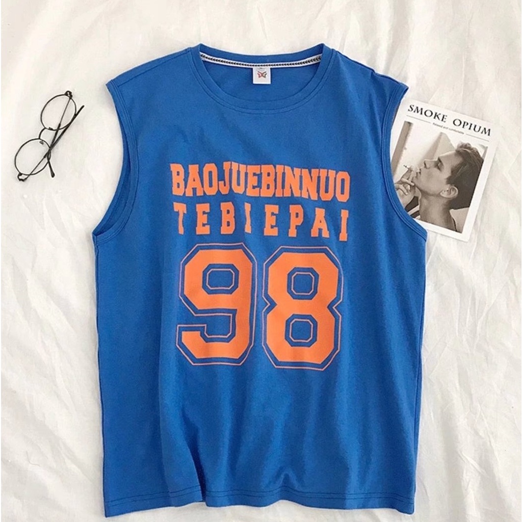 Áo Thun Ba Lỗ Thể Thao Nam Cỡ Lớn M-5XL In Họa Tiết Phong Cách hip hop Hàn Quốc Thời Trang