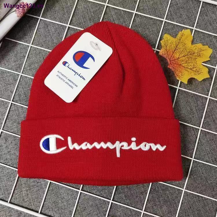 Mũ trùm đầu len dệt kim giữ ấm thêu họa tiết chữ Champion phong cách hip hop thời trang mới dành cho cả nam và nữ