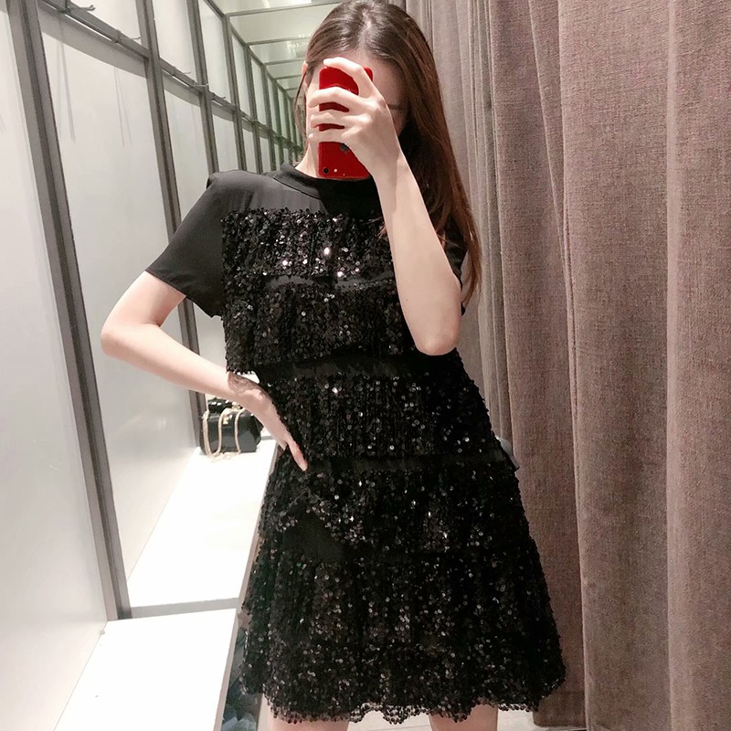 [order] đầm sequin suông lấp lánh xuất khẩu 2020