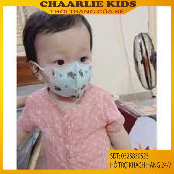 Khẩu trang y tế 4 lớp kháng khuẩn cho bé trai bé gái Chaarlie. Kids