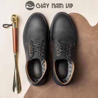 Giày đốc nam cổ ngắn hàn quốc da bò thật giaynamvip giày nam cao cấp phong cách cổ thấp gvn06