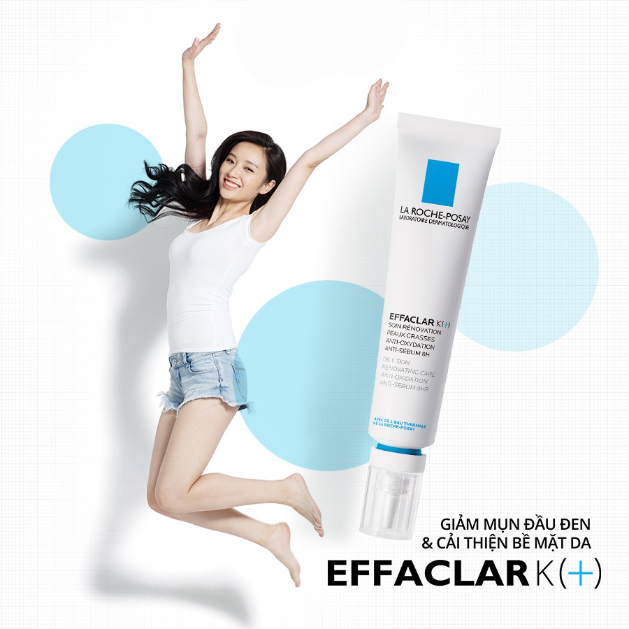 Kem dưỡng giúp giảm mụn đầu đen và giảm bóng nhờn La Roche Posay Effaclar K+ 40ml