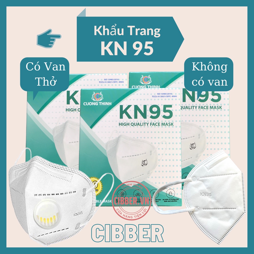 Khẩu trang KN95, N95, Có Van - Không Van Thở - 5 Lớp Kháng Khuẩn , Chống Bụi Mịn PM 2.5